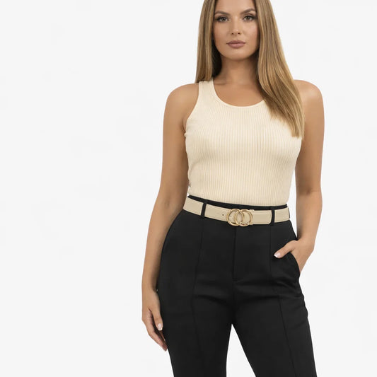 Ceinture moderne - Beige silver