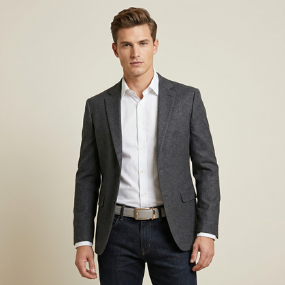 ceinture modèle 1 pour homme, grise et argentée