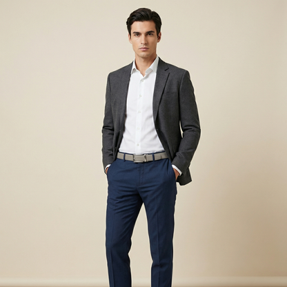 ceinture modèle 1 pour homme, grise et argentée