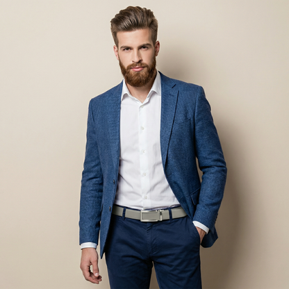 ceinture modèle 2 pour homme, grise et argentée