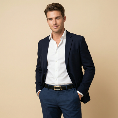 ceinture modèle 2 pour homme noir or