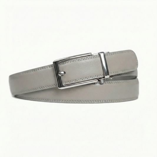 ceinture modèle 1 pour homme, grise et argentée