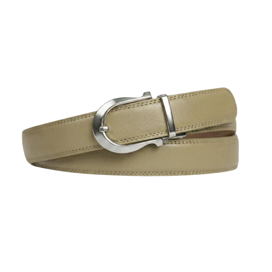 classic belt -silver khaki
