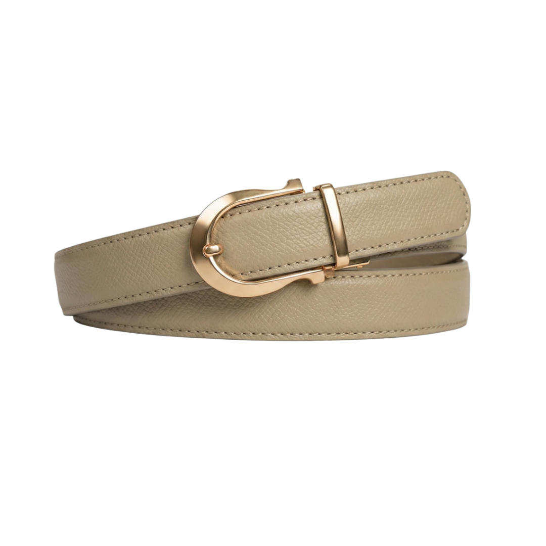 classic belt -silver khaki
