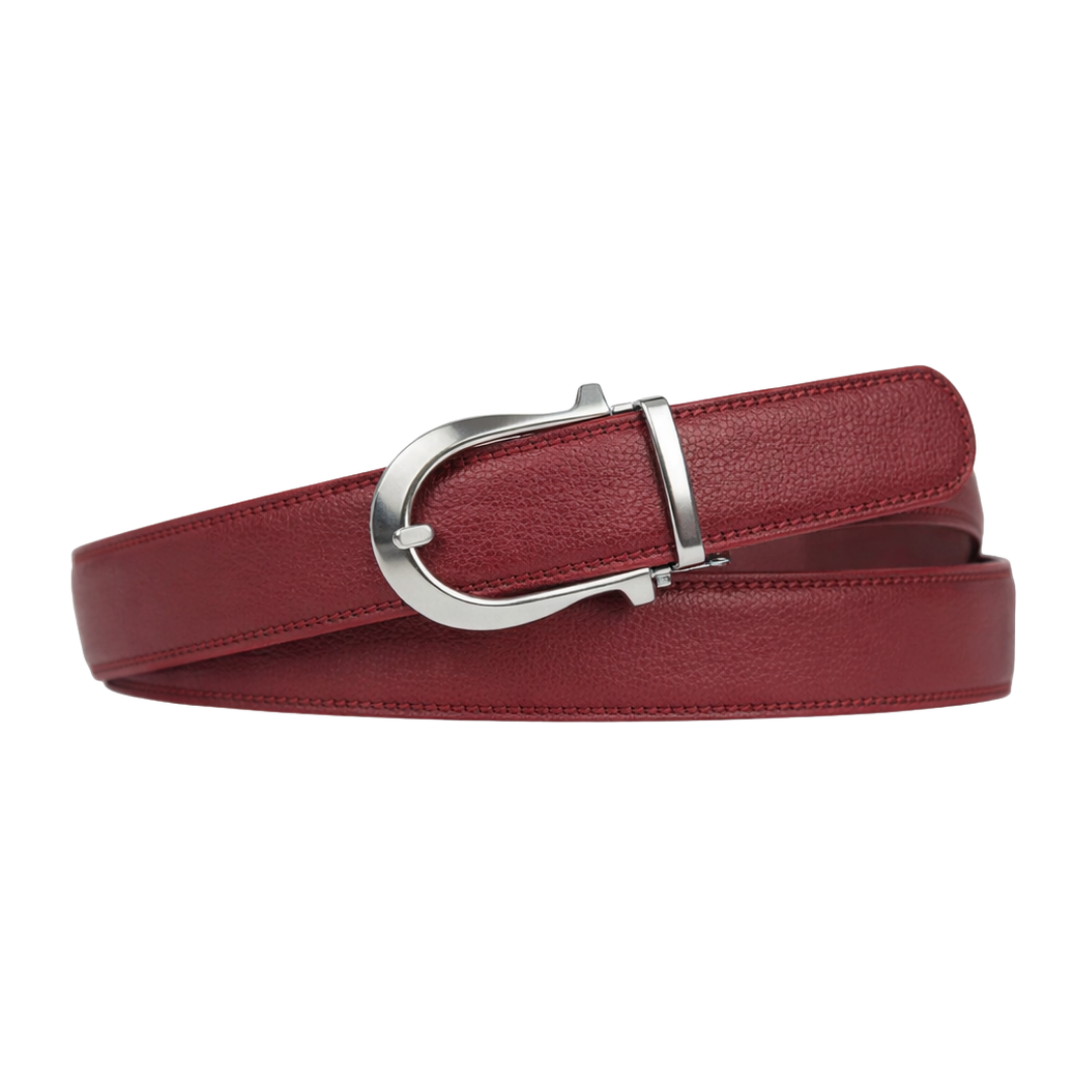 Boucle ardillon automatique classique - Bordeaux argent