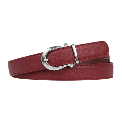 Boucle ardillon automatique classique - Bordeaux argent