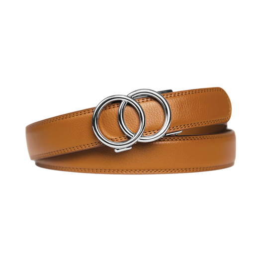 Ceinture moderne - Cognac silver